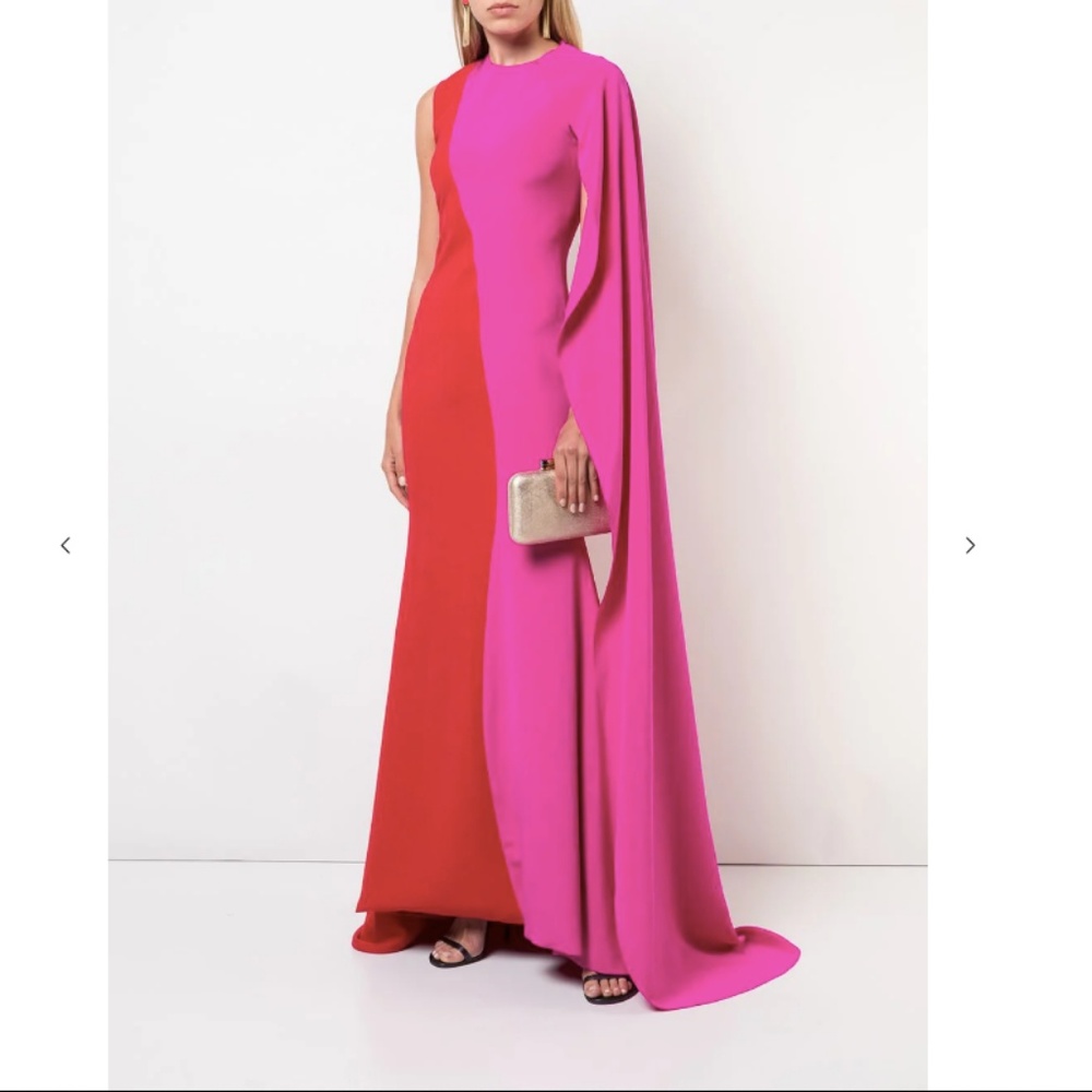 CHRISTIAN SIRIANO Fuchsia Pink Red Cascading Side - Picture 2 of 7